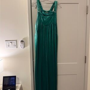 BiBi Green Velvet Overalls